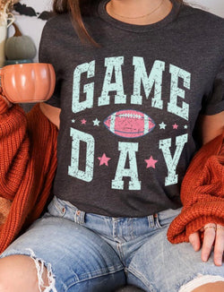 Game Day Football Dark Grey Graphic Tee