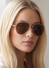 Gold Polarized Aviator Sunglasses