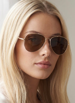 Gold Polarized Aviator Sunglasses