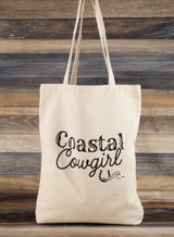 Coastal Cowgirl Horseshoe & Wave Canvas Tote Bag