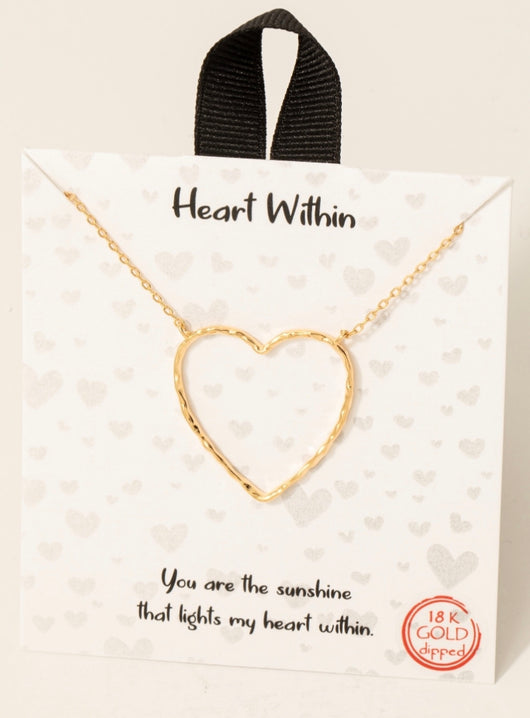 Heart Within 18K Gold Dipped Connected Heart Chain Necklace