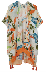 Palm Beach Ivory & Orange OS Kimono