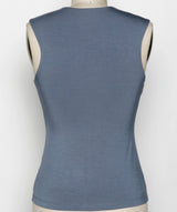 Ash Blue V-Neck Double Layered Tank Top