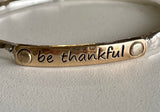 Be Thankful Antique Silver and Antique Gold Bangle Bracelet