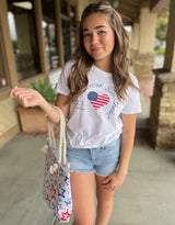 All American Sweetheart White Graphic Tee