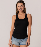 Everyday Black Scoop Neck W/Racerback Tank Top by Lovestitch