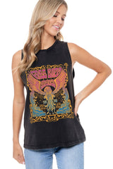 Black Free Bird America Eagle Graphic Tank