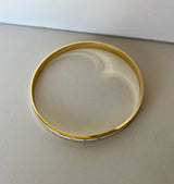 Gold & Crackled White Bangle Bracelet
