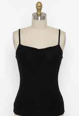 Black Ruched Padded Cami Top
