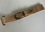 Camel Weaved Cinch Belt w/Black Buckle