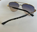 Aviator Tortious & Gold Frame Sunglasses w/Light Lenses