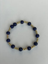 Navy & Gold Set of 2 w/Arrow Charm Handmade Beaded Bracelet