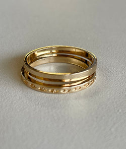 Gold Band Rings Set of 2 - Size 5