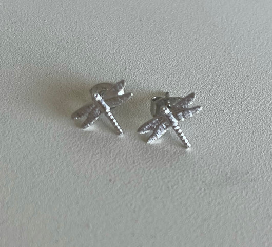Dragonfly Silver Post Earrings