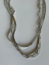 Silver Layered Chain Necklace