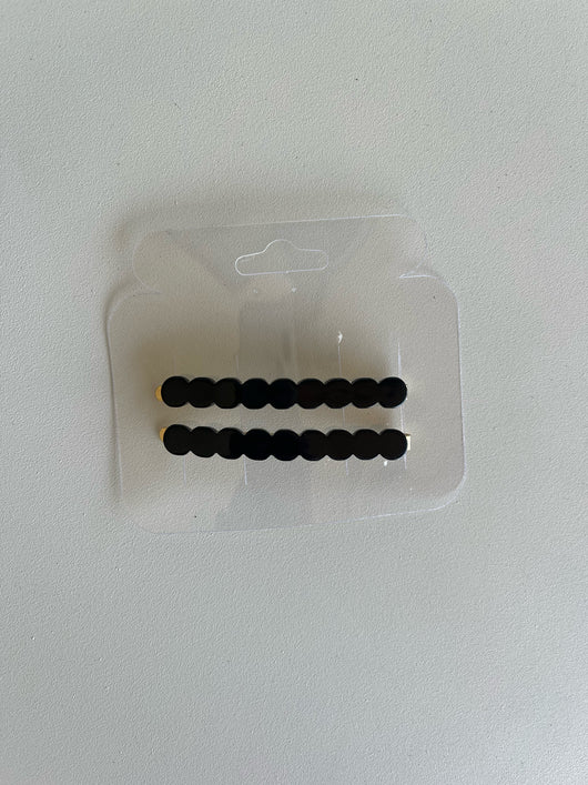 Black Circles Set of 2 Hair Clips