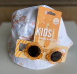 Pastel Floral Print Kids Sunnies & Bucket Hat Set