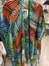 Palm Beach Multi-Color OS Scarf Kimono w/Tassels