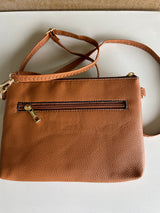 Brown Crossbody Multi Zipper Pocket Purse