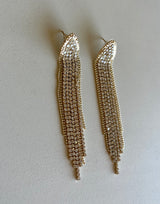 Gold Dripping Rhinestone Post Earrings