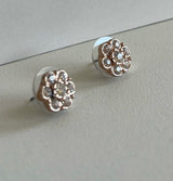 Gold  Rhinestone Flower Post Earrings