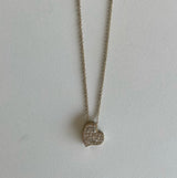 Rhinestone Brass Heart Necklace
