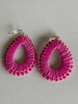 Fushia Pink Teardrop Earrings