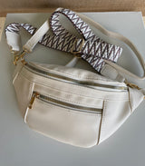 Ivory Fanny Pack/Crossbody Bag w/Strap & Guitar Strap