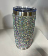 Crystal Glitter Insulated Travel Coffee Cup w/Lid
