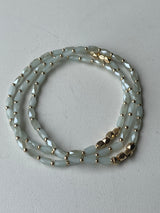 Mint Glass Beads Set of 3 Dainty Bracelets