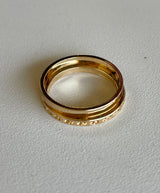 Gold Band Rings Set of 2 - Size 5