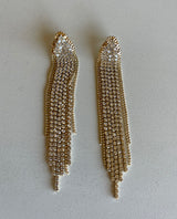 Gold Dripping Rhinestone Post Earrings