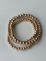 Gold Ball Set of 3 Beaded Stretch Bracelets