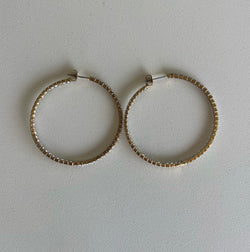 Gold Rhinestone Hoops