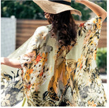Paradise In Jungle Flower & Bird Print OS Kimono