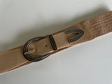 Camel Weaved Cinch Belt w/Black Buckle