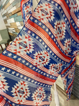 Aztec Red, White & Blue Stars & Stripes Sheer OS Kimono