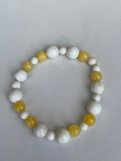 Yellow & White Handmade Beaded Bracelet