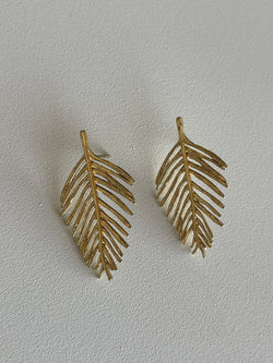 Gold Leaf Post Earrings