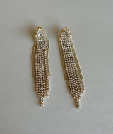 Gold Dripping Rhinestone Post Earrings