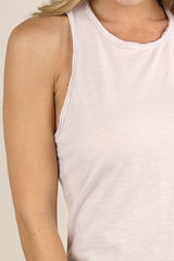 Faded Rose Cotton Slub Relaxed Fit Racerback Tank w/Raw Edge by Lovestitch