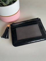 Shiny Black Small Card & Coin Wallet