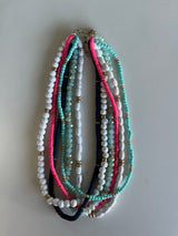 Splash Multi-Color Heishi Glass & Wood Beaded Necklace