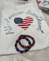 All American Sweetheart White Graphic Tee