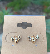 Gold Honey Bee Post Earrings