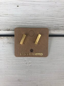 18 K Gold Dipped Mini Bar Earrings