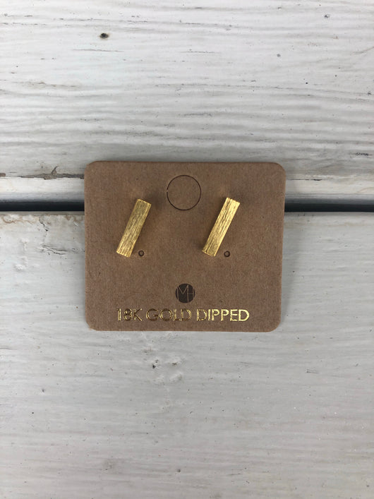 18 K Gold Dipped Mini Bar Earrings