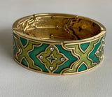 Moroccan Gold & Teal Stretch Bracelet