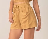 Elan’s Mustard Drawstring Shorts w/Pockets