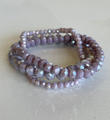 Lavender Set of 3 Glass Beaded Stretch Bracelets